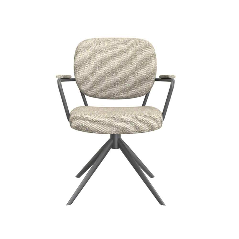 LABEL51 Eetkamerstoel Basel - Naturel - Boucle - Black Frame