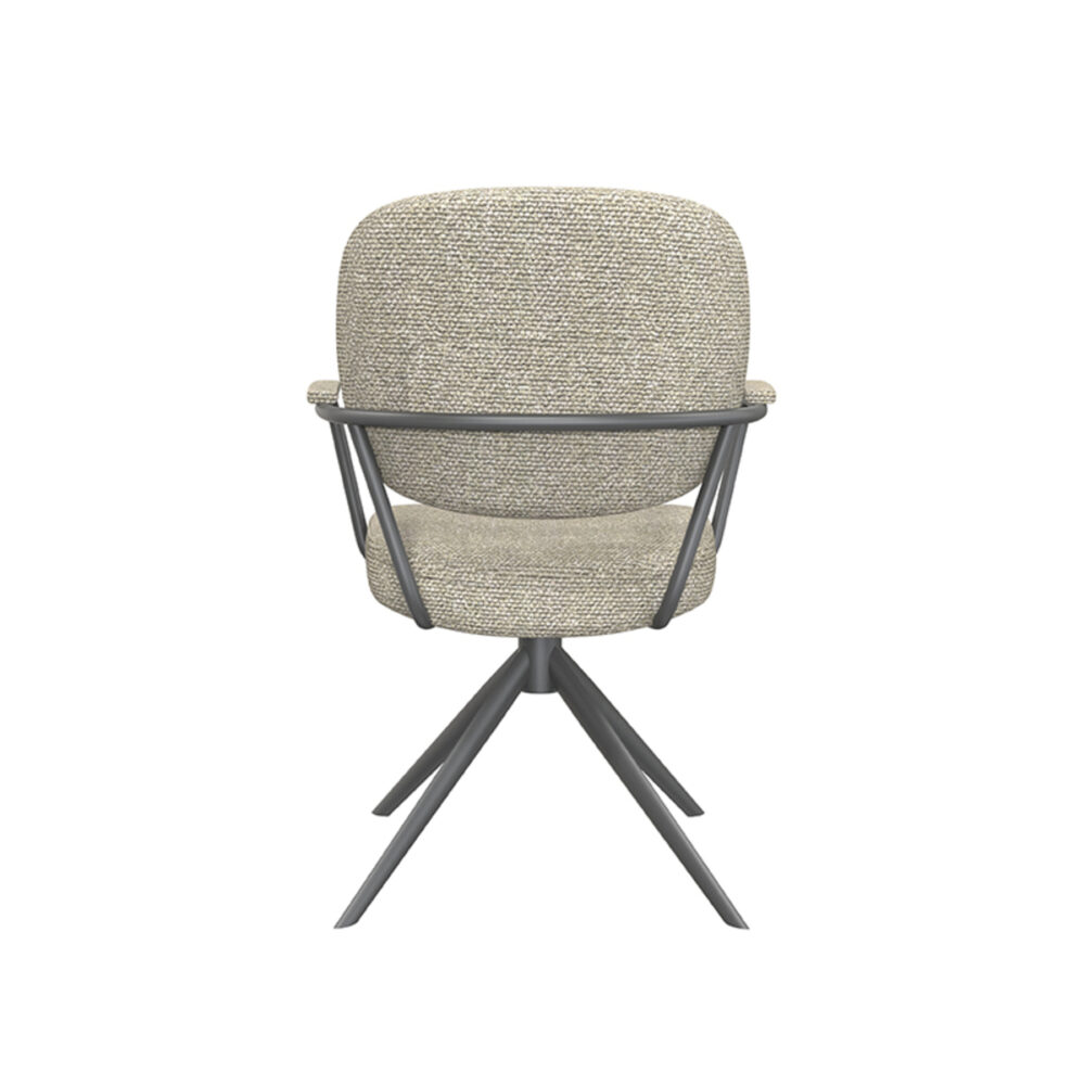 LABEL51 Eetkamerstoel Basel - Naturel - Boucle - Black Frame
