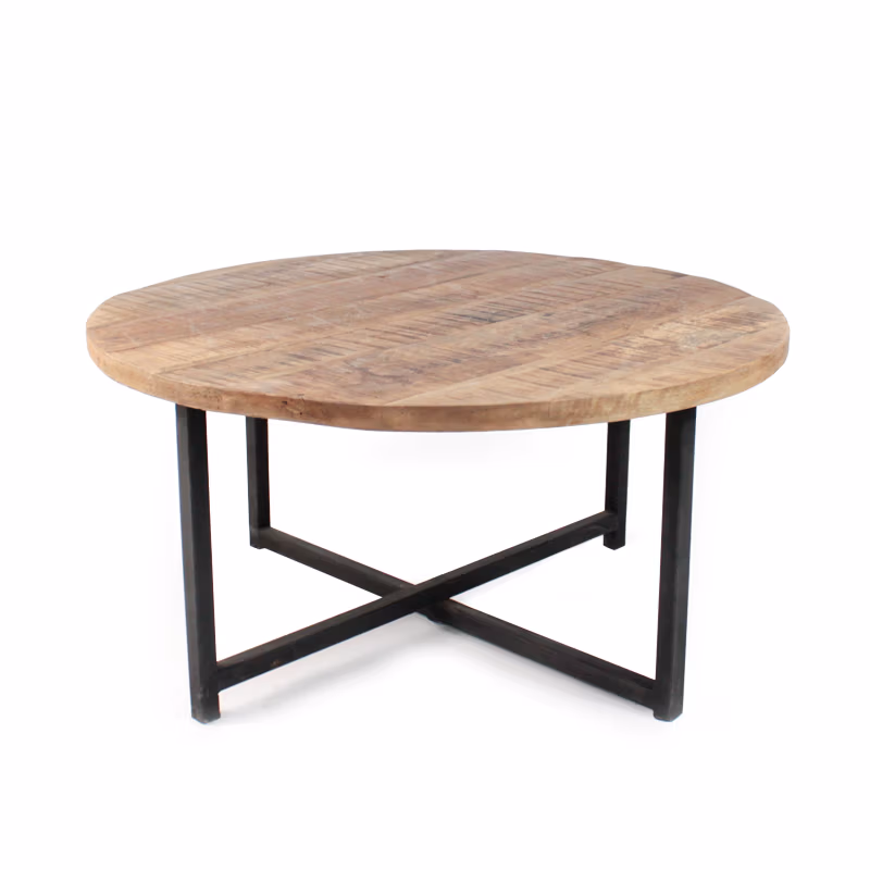 LABEL51 Salontafel Dex - Rough - Mangohout - 80 cm - Rond