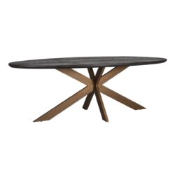 Elegante eetkamertafel van donker whalecred hout met unieke rustieke uitstraling, perfect voor moderne en landelijke interieurs. Handgemaakt en duurzaam ontworpen door Mokana Meubelen.