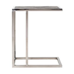 Strak metalen salontafel met minimalistisch ontwerp en robuuste constructie, geschikt voor modern interieur en woonkamer.