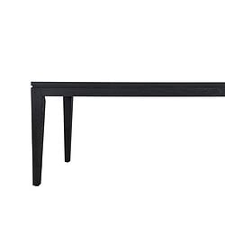 Minimalistisch donkerhouten eettafel van Mokana Meubelen, strakke lijnen en hoogwaardige kwaliteit voor een moderne eetkamer.