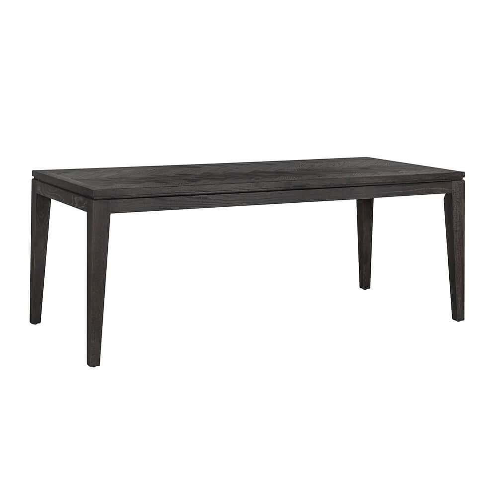 Robuuste eettafel van donker hout, perfect voor een moderne eetkamer of eethoek, gemaakt door Mokana Meubelen. Zakelijke en stijlvolle uitstraling, ideaal voor dagelijks gebruik en speciale gelegenheden.