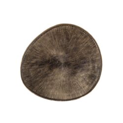 Elegante metalen vaas met unieke centrale lijnen, perfect voor modern interieur en decoratieve styling.