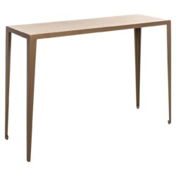 Elegante houten console tafel met slanke poten, perfect voor modern interieur en opbergruimte. Complementeer je woonkamer of hal met dit stijlvolle en duurzame meubelstuk van Mokana Meubelen.