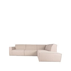 Elegante hoekbank van Mokana Meubelen in een lichte, zachte stof, perfect voor moderne woonruimtes en comfortabel relaxen.