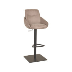 LABEL51 Barkruk Beauty - Taupe - Micro Suede - Zithoogte 56-82