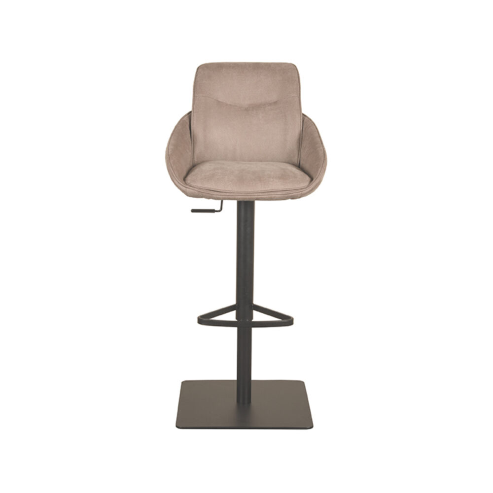 LABEL51 Barkruk Beauty - Taupe - Micro Suede - Zithoogte 56-82