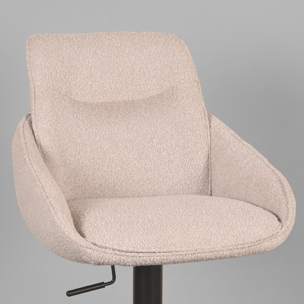 LABEL51 Barkruk Beauty - Naturel - Boucle - Zithoogte 56-82