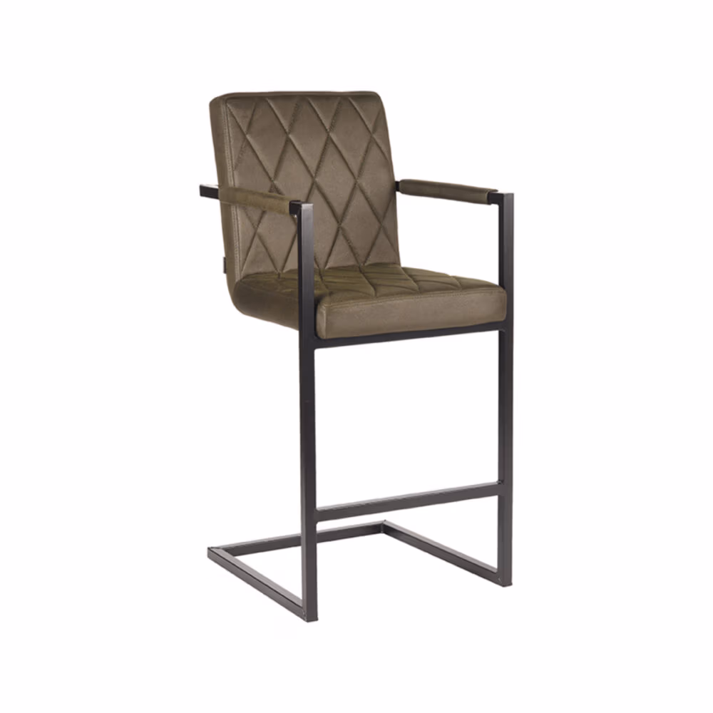 LABEL51 Barkruk Denmark - Army green - Microfiber - Zithoogte 67