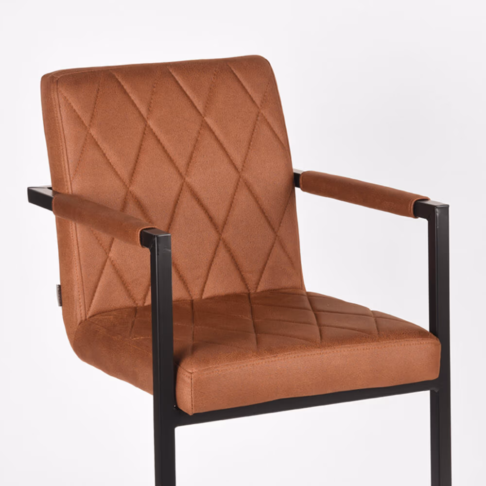 LABEL51 Barkruk Denmark - Cognac - Microfiber - Zithoogte 67