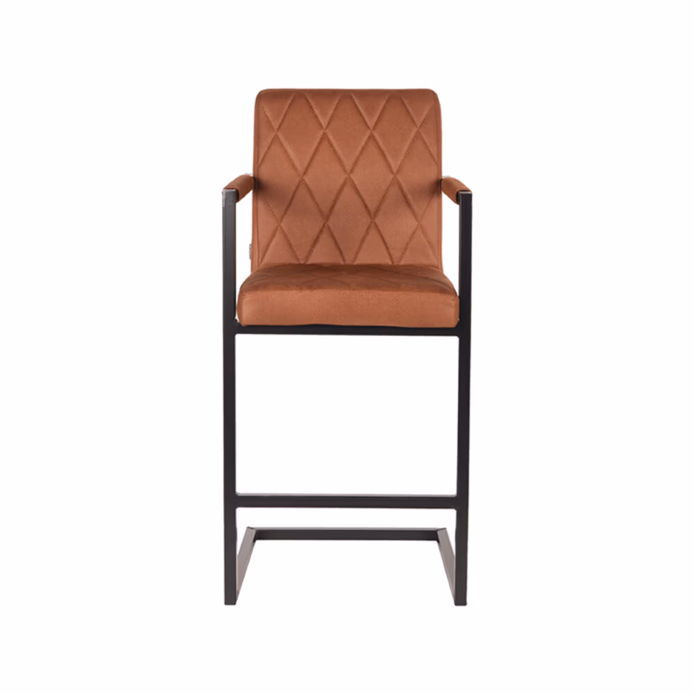 LABEL51 Barkruk Denmark - Cognac - Microfiber - Zithoogte 67