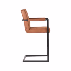 LABEL51 Barkruk Denmark - Cognac - Microfiber - Zithoogte 67