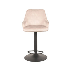 LABEL51 Barkruk Fender - Naturel - Velours - Zithoogte 64-84