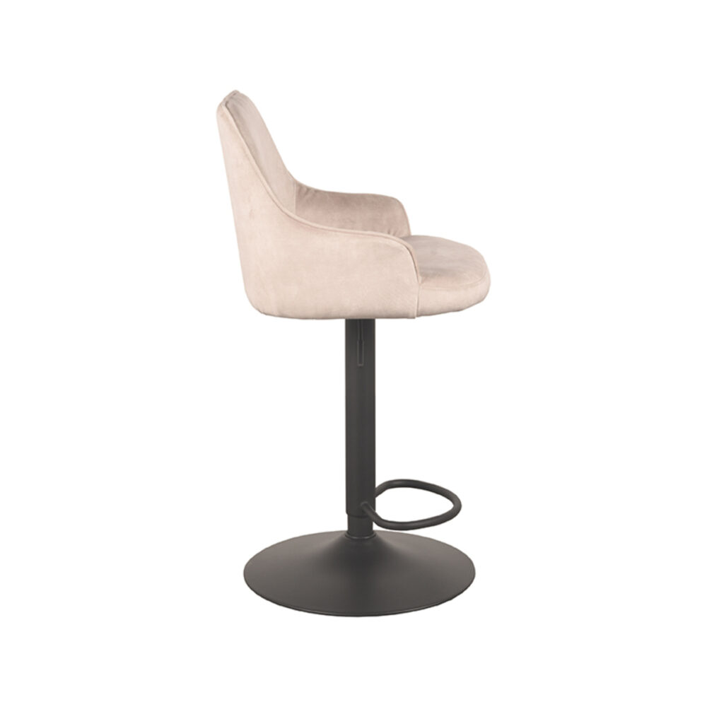 LABEL51 Barkruk Fender - Naturel - Velours - Zithoogte 64-84