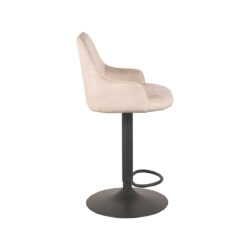 LABEL51 Barkruk Fender - Naturel - Velours - Zithoogte 64-84