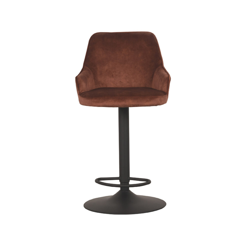 LABEL51 Barkruk Fender - Rust - Velours - Zithoogte 64-84