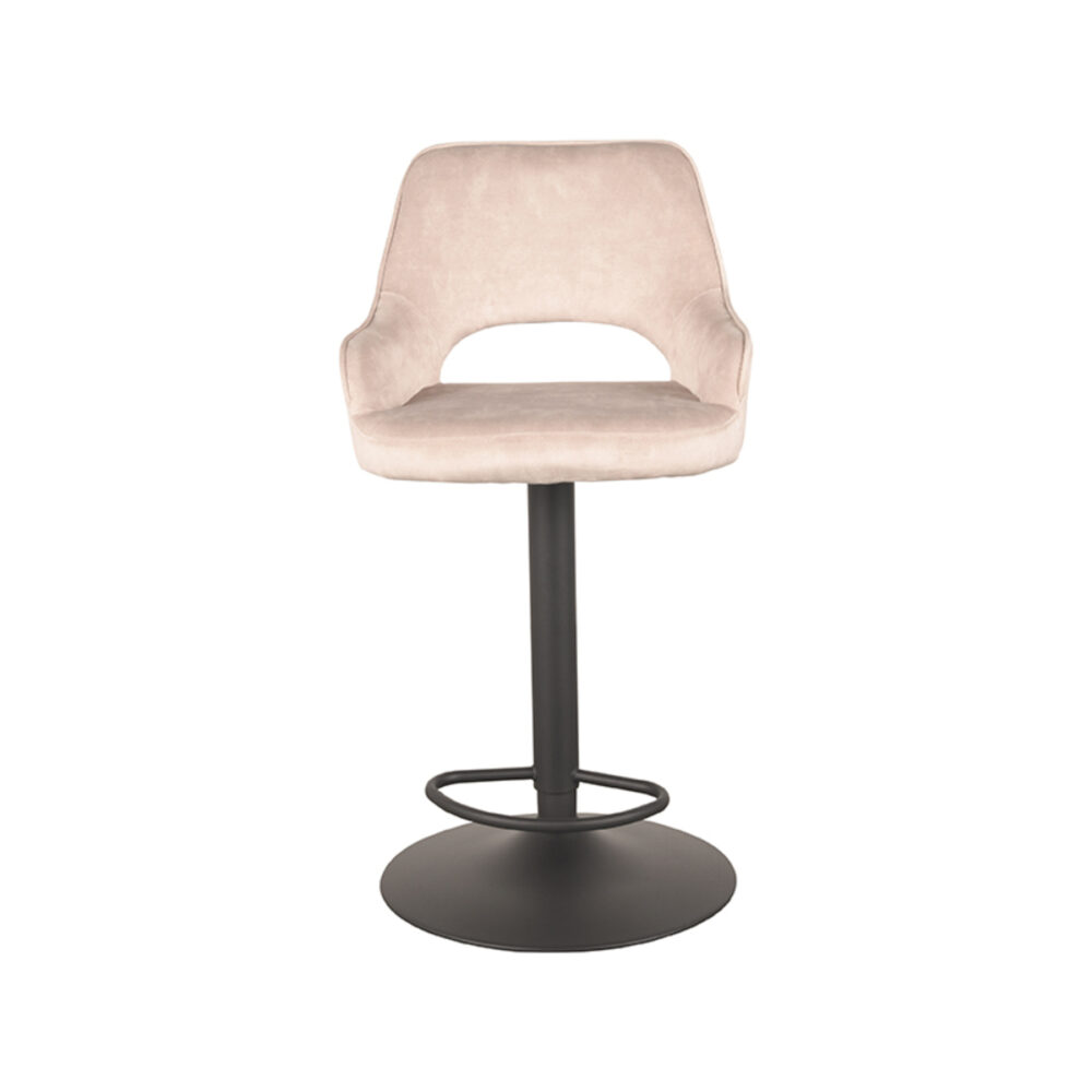 LABEL51 Barkruk Fer - Naturel - Velours - Zithoogte 64-84