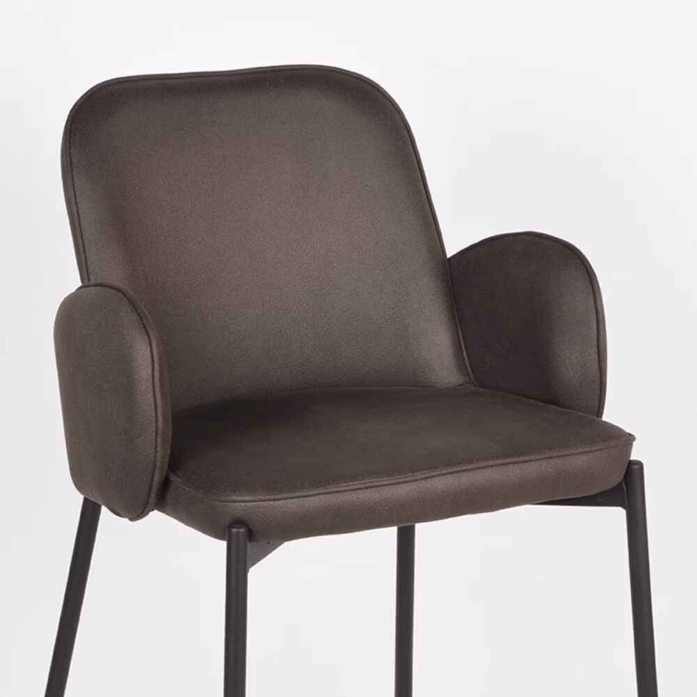 D-MAXX Barkruk Jari - Antraciet - Microfiber - Zithoogte 65