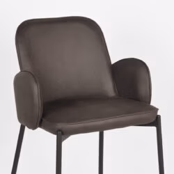 D-MAXX Barkruk Jari - Antraciet - Microfiber - Zithoogte 65