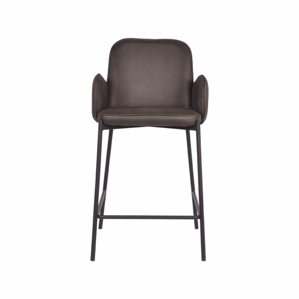 D-MAXX Barkruk Jari - Antraciet - Microfiber - Zithoogte 65