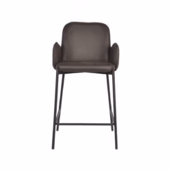 D-MAXX Barkruk Jari - Antraciet - Microfiber - Zithoogte 65