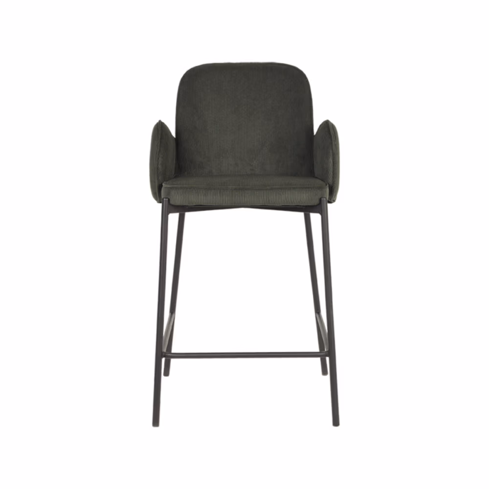 D-MAXX Barkruk Jari - Army green - Ribcord - Zithoogte 65