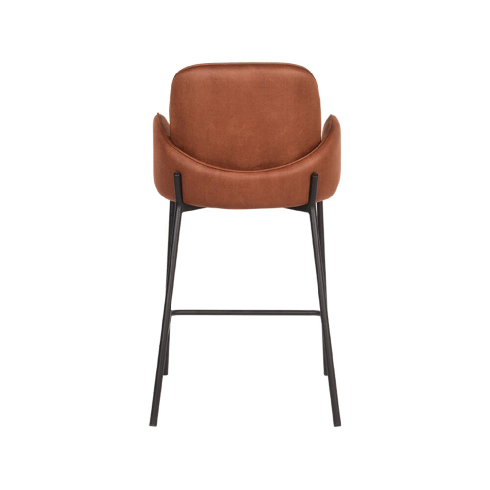 D-MAXX Barkruk Jari - Cognac - Microfiber - Zithoogte 65