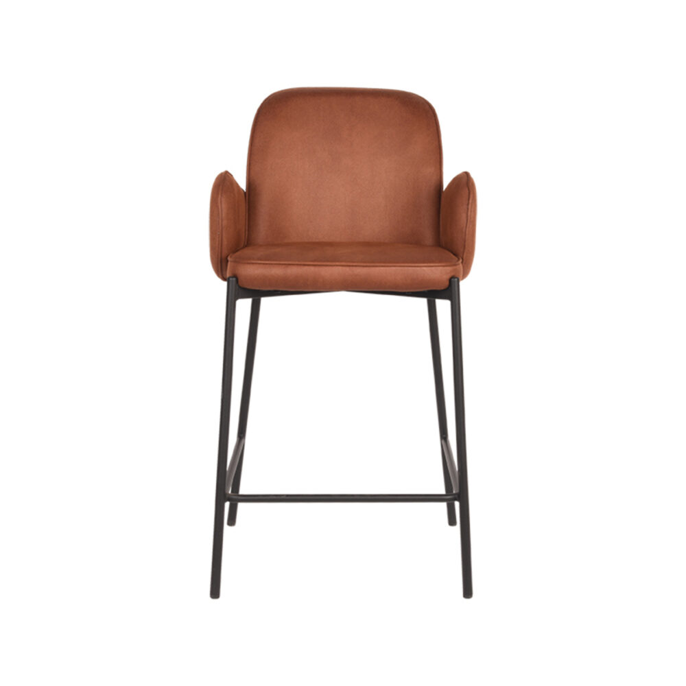 D-MAXX Barkruk Jari - Cognac - Microfiber - Zithoogte 65