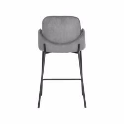 D-MAXX Barkruk Jari - Donkergrijs - Ribcord - Zithoogte 65