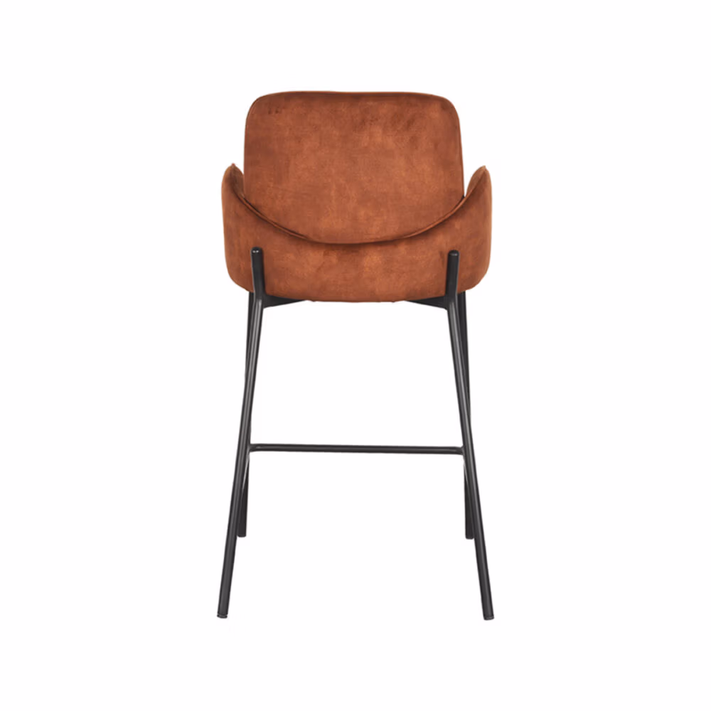 D-MAXX Barkruk Jari - Rust - Velours - Zithoogte 65