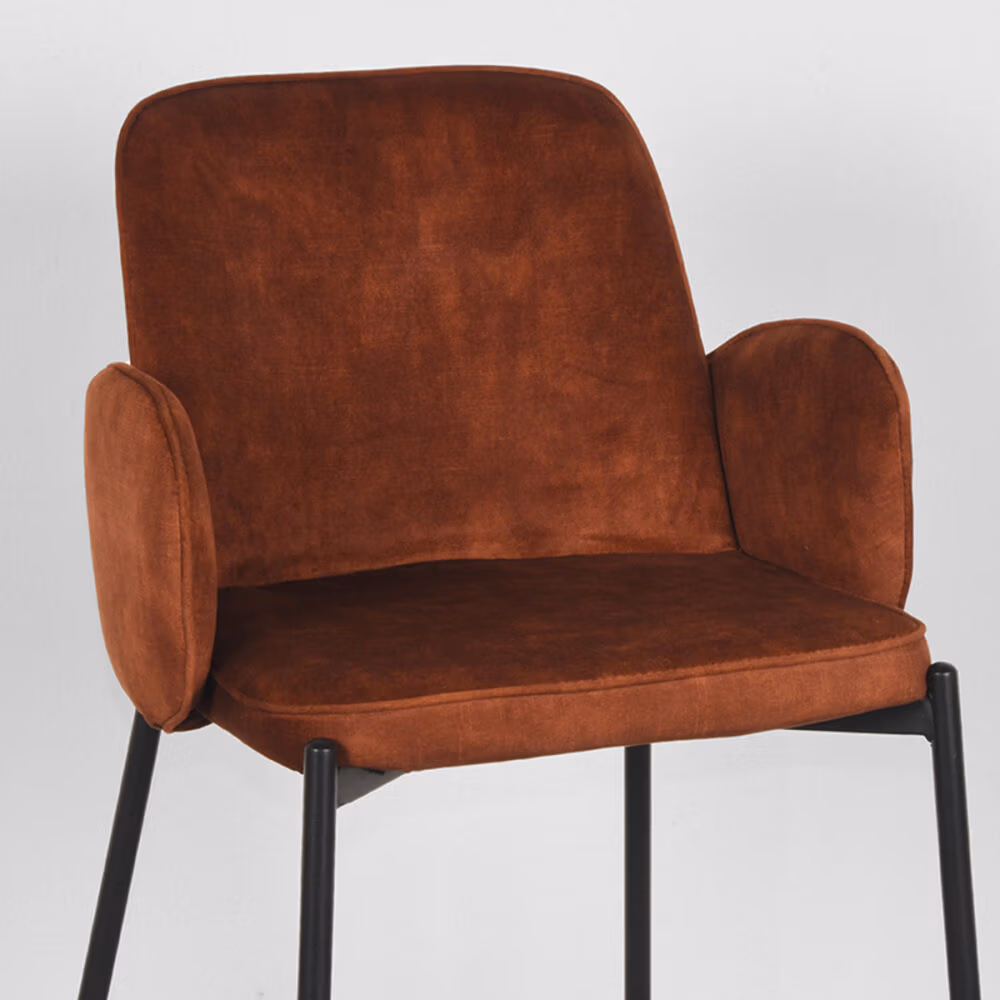 D-MAXX Barkruk Jari - Rust - Velours - Zithoogte 65