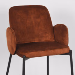 D-MAXX Barkruk Jari - Rust - Velours - Zithoogte 65