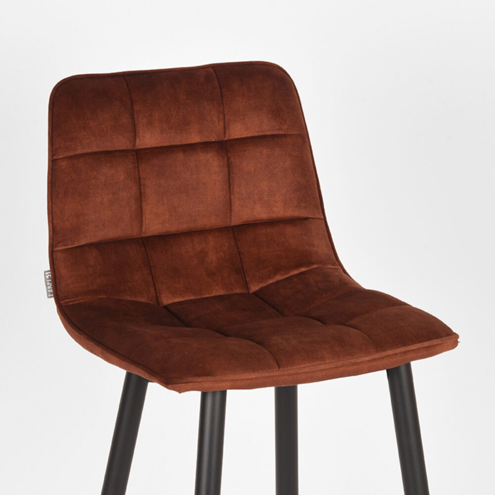 LABEL51 Barkruk Jelt - Rust - Velours - Zithoogte 66