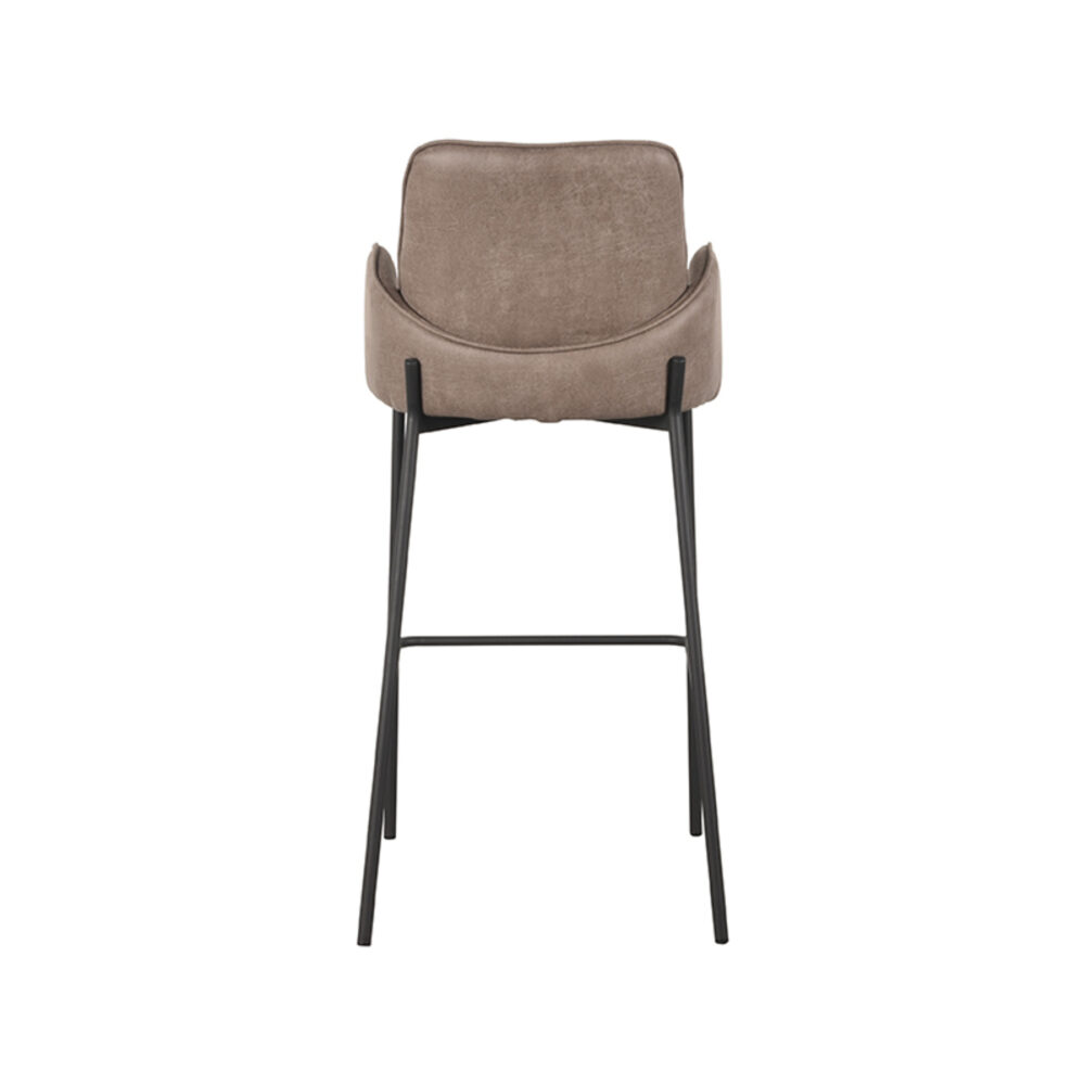 LABEL51 Barkruk Joni - Taupe - Micro Suede - Zithoogte 78