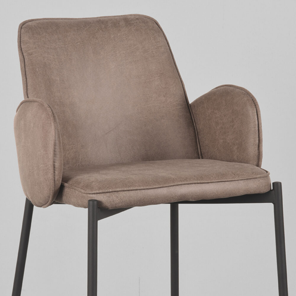 LABEL51 Barkruk Joni - Taupe - Micro Suede - Zithoogte 78