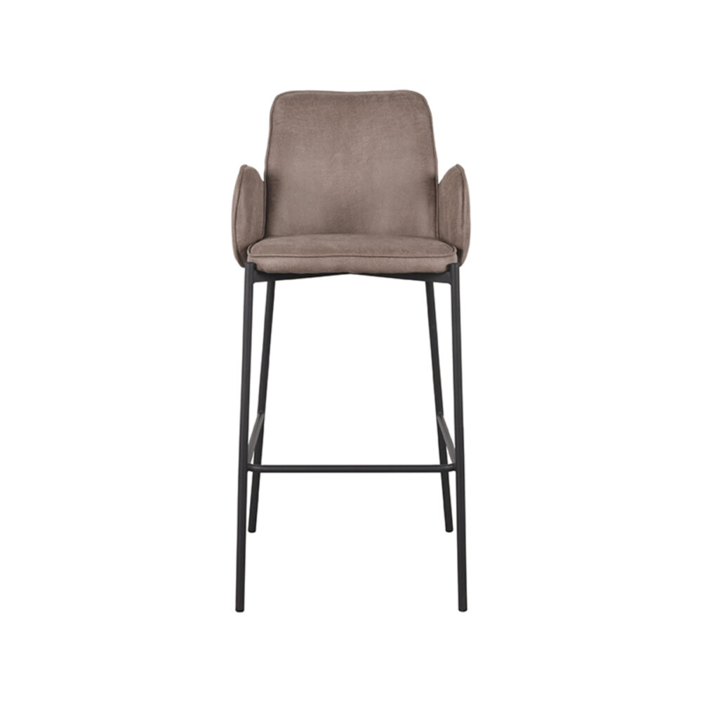 LABEL51 Barkruk Joni - Taupe - Micro Suede - Zithoogte 78
