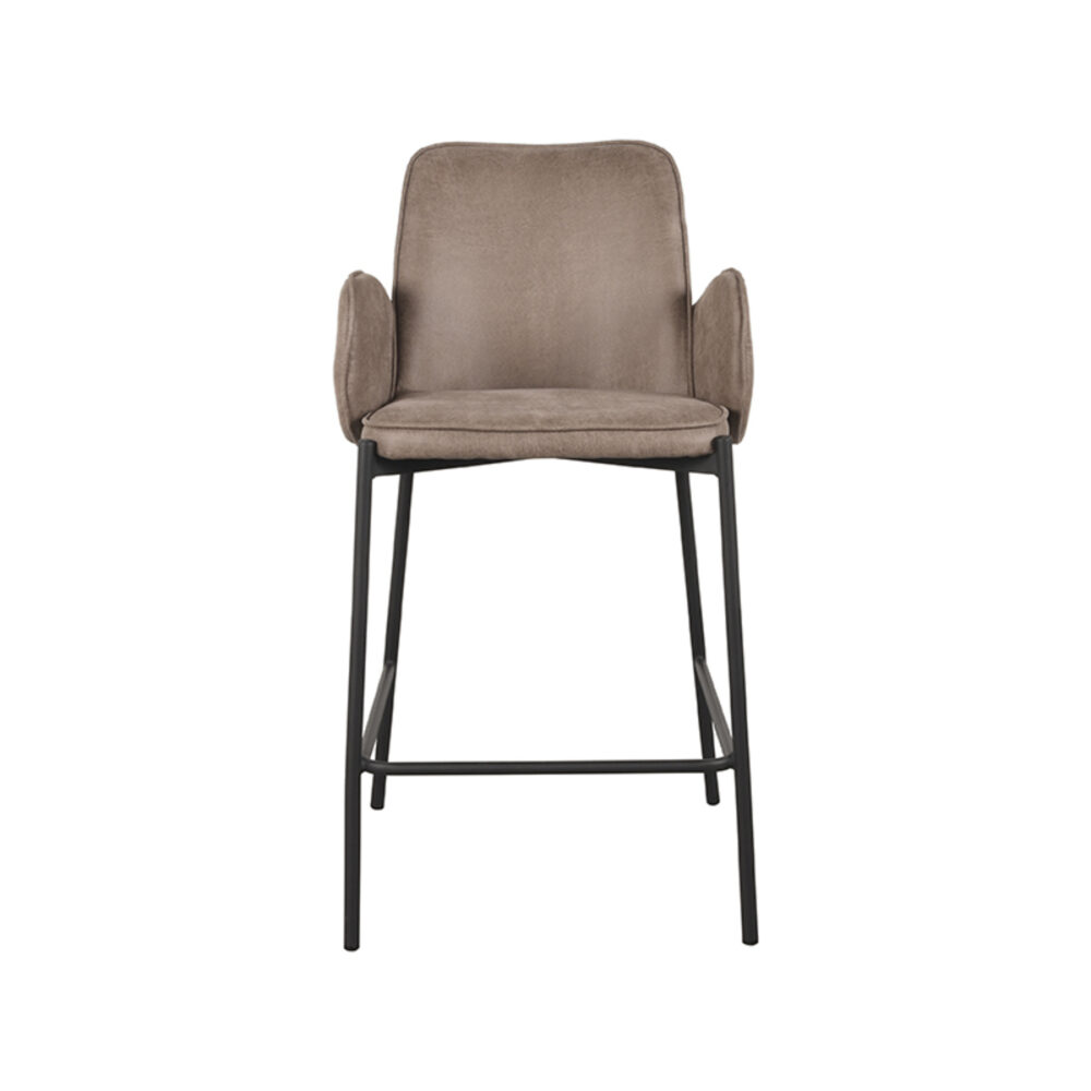 LABEL51 Barkruk Joni - Taupe - Micro Suede - Zithoogte 65