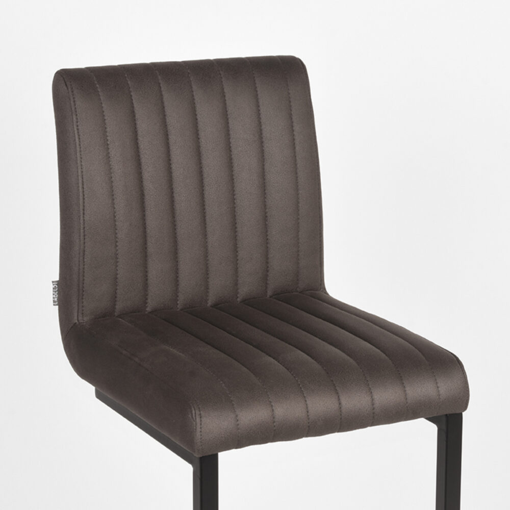 LABEL51 Barkruk Milo - Antraciet - Microfiber - Zithoogte 66