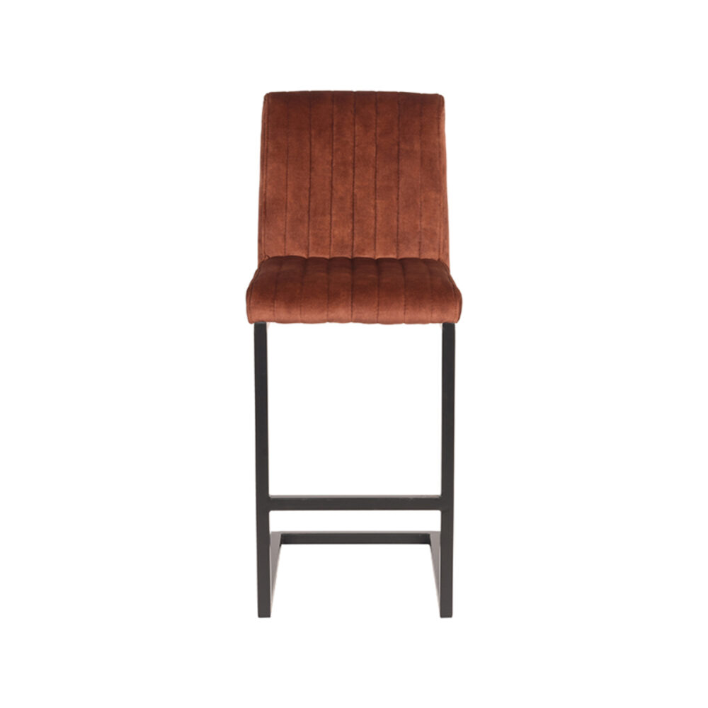 LABEL51 Barkruk Milo - Rust - Velours - Zithoogte 66