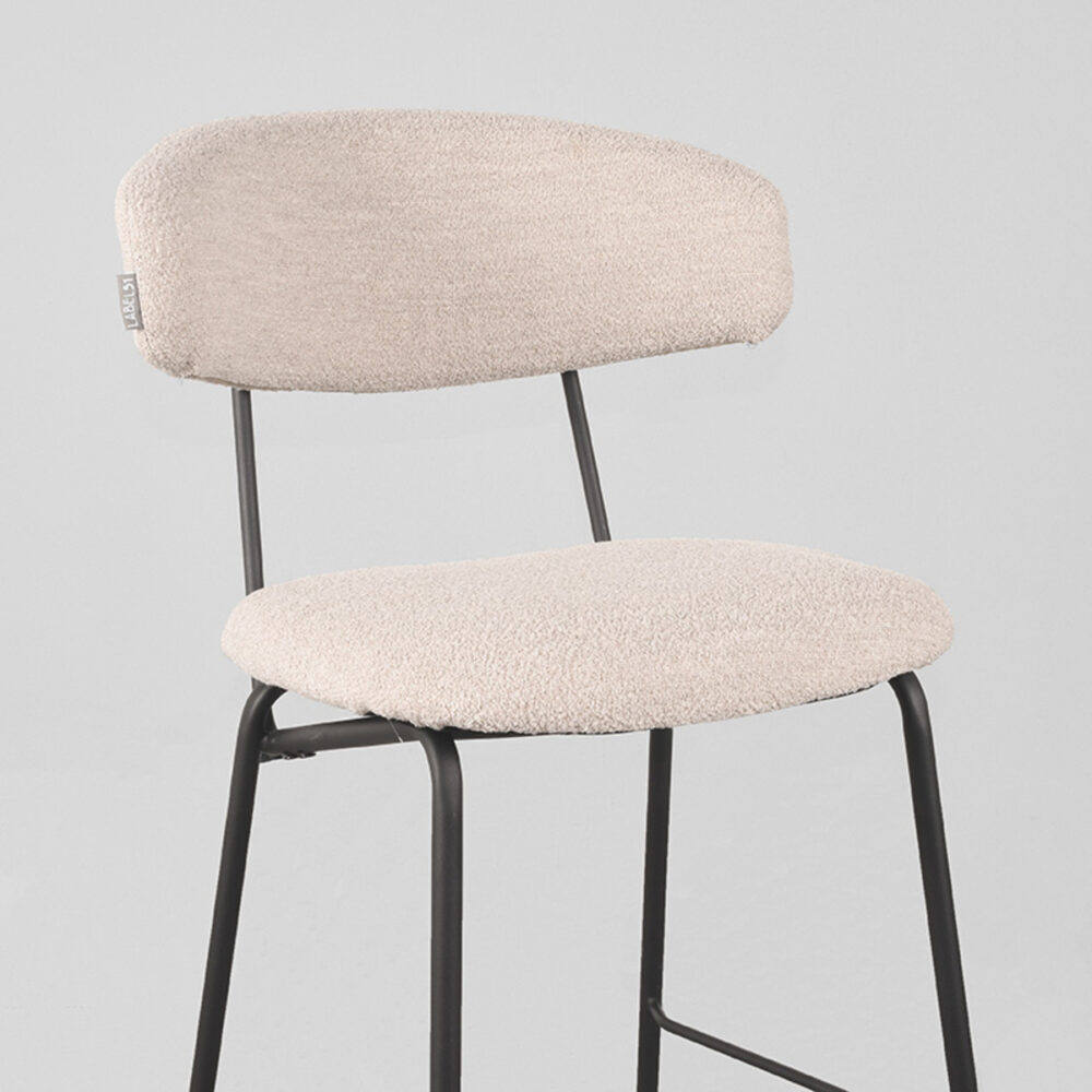 LABEL51 Barkruk Zack - Naturel - Boucle - Zithoogte 56