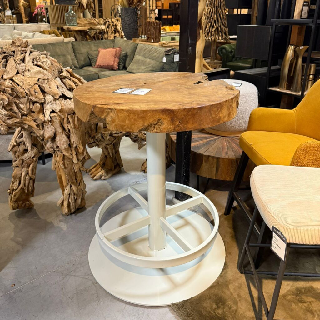 Bartafel Uniek Teakhout rond counter tafel