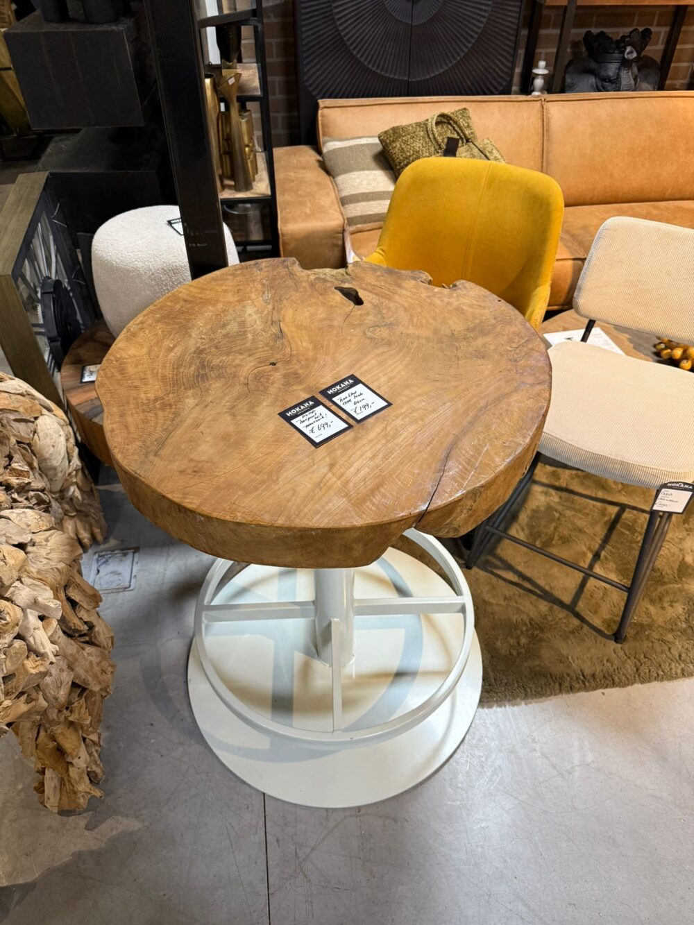 Bartafel Uniek Teakhout rond counter tafel
