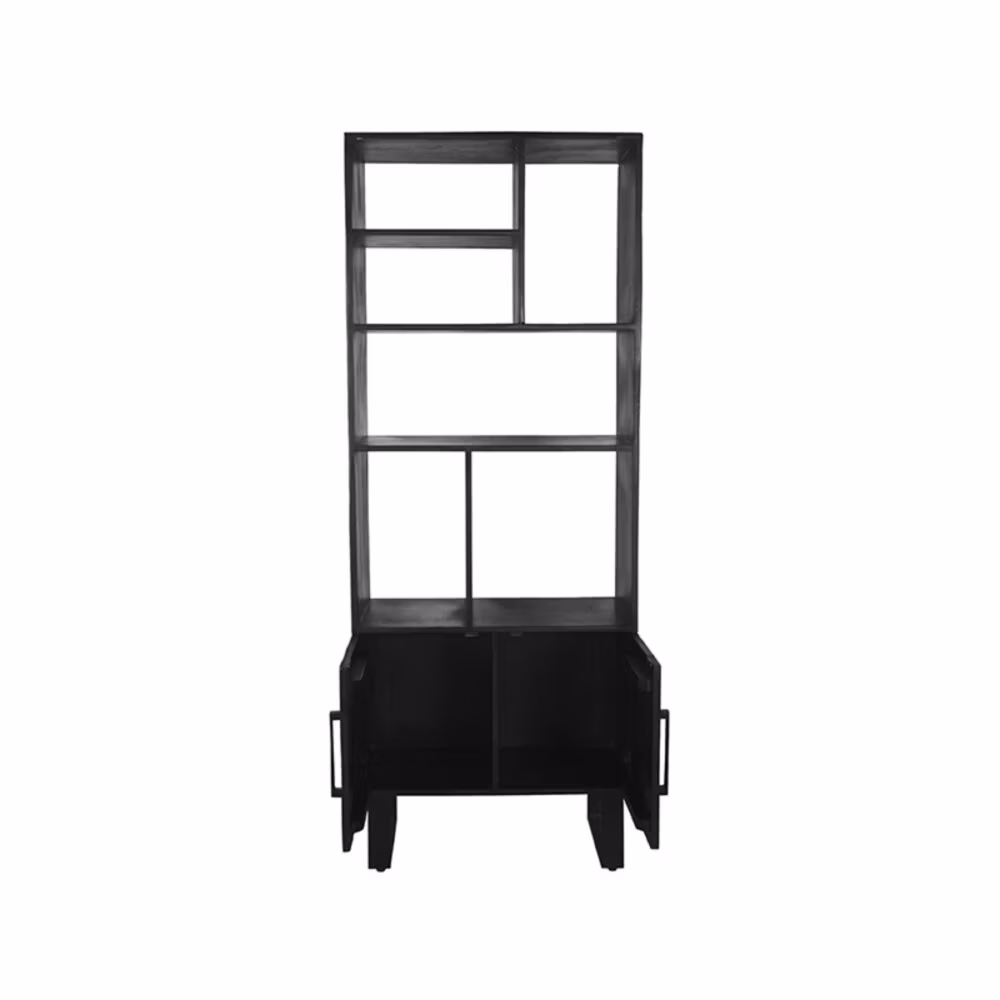 LABEL51 Boekkast Santos - Zwart - Mangohout - Boekkast