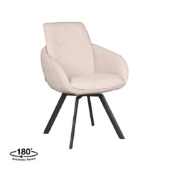 LABEL51 Eetkamerstoel Beauty - Naturel - Boucle - Black Frame