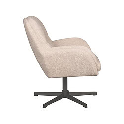 Comfortabele moderne fauteuil met stoffen bekleding en verstelbare basis.