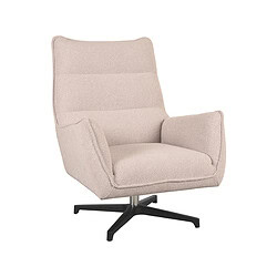 Comfortabele moderne loungestoel in zacht lichtroze stoffering, ideaal voor stijlvol wonen en werken, met verstelbare swivel voet en hoge rugleuning. Perfect voor een elegante interieurvibe.