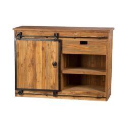Dressoir Donny massief teakhout met schuifdeuren in 120cm 140cm of 160cm