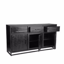 LABEL51 Dressoir Chili - Zwart - Mangohout - Dressoir