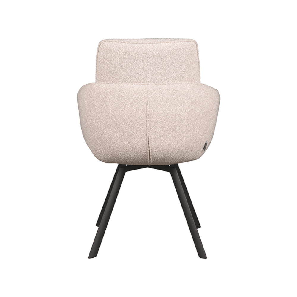 LABEL51 Eetkamerstoel Beauty - Naturel - Boucle - Black Frame